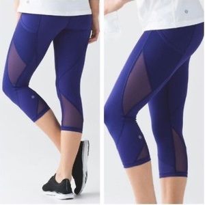 Lululemon Fast As Light Crop Emperor Blue size 4